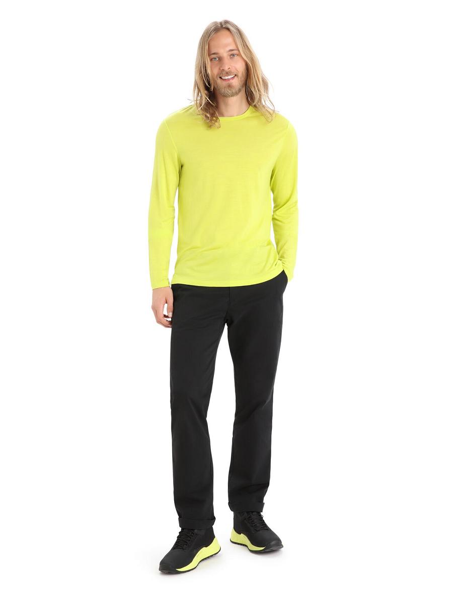 Icebreaker Merino Sphere II T-Shirt Férfi Long Sleeve Sárga | HU 1229OKIR